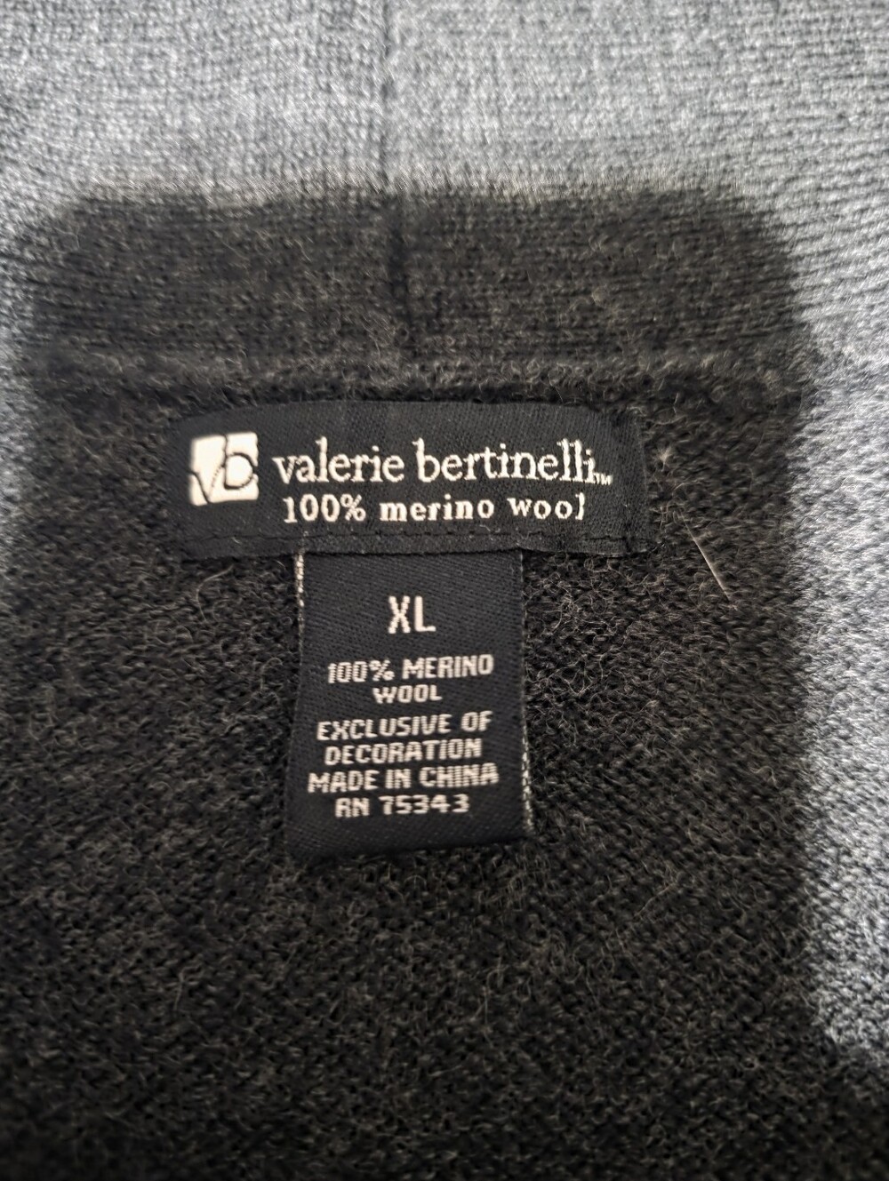 Valerie Bertinelli 100% Merino Wool Long Cardigan XL Gray Belted - Picture 4 of 8